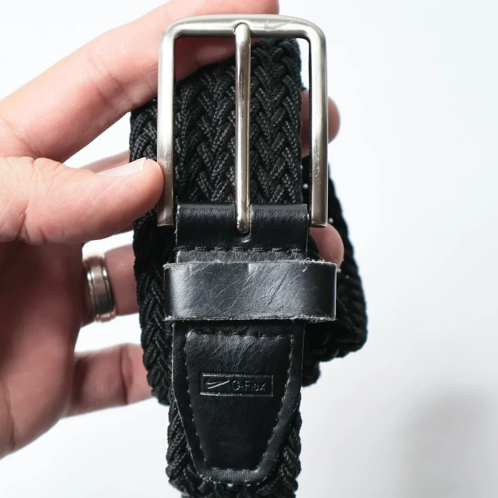 Nike G-Flex Mens Black Braided Woven Stretch Golf‎ Belt XL 60